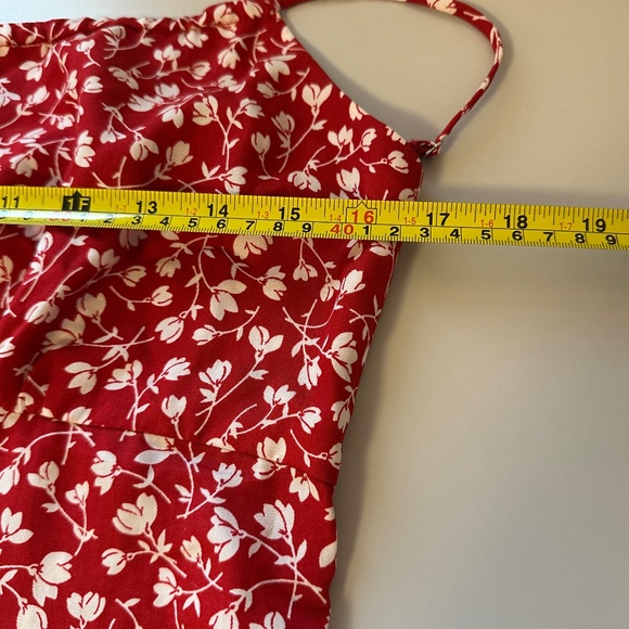 Reformation Felix Red Floral-Print Mini Dress | Size 4 - Picture 12 of 15